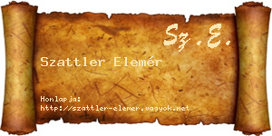 Szattler Elemér névjegykártya
